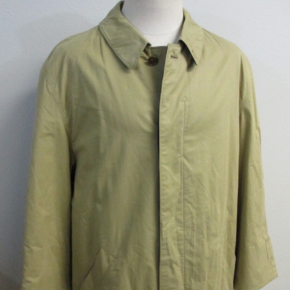Schneiders Salzburg Men's Trench Storm Rain Over Coat Sz 42 Khaki Wool Lining